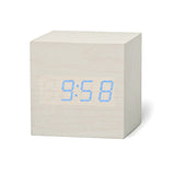 HULIANFU New Qualified Digital Wooden LED Alarm Clock Wood Retro Glow Clock Desktop Table Decor Voice Control Snooze Function Desk Tools