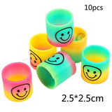 HULIANFU Rainbow Magic Spring, 10Pcs Colorful Rainbow Neon Plastic Spring Toys, Party Supplies Boys Girls Easter, Halloween Gift Toys