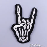 HULIANFU Patches On Clothes Stickers Hippie Rock Stripes Embroidered Patches For Clothing Iron On Patch Skull Biker Stripes for Jackets