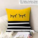 HULIANFU New Style Geometric Yellow Pillowcase Decorative Cushion For Sofa DIY Printed Pillow Chair Car Cushion Christmas Home Decoration