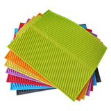 HULIANFU Silicone Square Dish Drying Mat Heat Resistant Draining Tableware Durable Pad Mat for Dishes Table Placemats Kitchen Accessories
