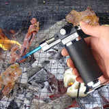 HULIANFU Kitchen Spray Gun Torch Lighter Jet Turbo Outdoor Double Flame Baking BBQ Lighter Windproof Camping Butane Gas Cigar Lighter