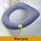 HULIANFU Winter Warm Toilet Seat Cover Closestool Mat 1Pcs Washable Bathroom Accessories Knitting Pure Color Soft O-shape Pad Bidet Cover