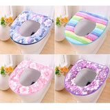 HULIANFU Warm Winter Toilet Seat Cover Closestool Mat Washable Bathroom Accessories Coral Fleece Soft Toilet Pad Universal Toilet Cushion