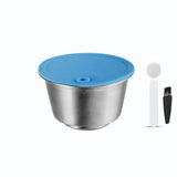 HULIANFU Refillable STAINLESS STEEL Metal Reusable Dolce Gusto Capsule Silicone Cover Dolci Gusto Coffee Machine Coffee Spoon with Clip