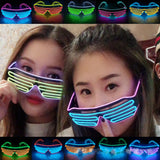 HULIANFU LED Glasses Glowing Halloween Luminous Neon Christmas Party Bril Flashing Light new