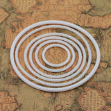 HULIANFU White Plastic Dream Catcher Ring Round Wooden Bamboo Hoop DIY Craft Tools Christmas Wedding Wreath