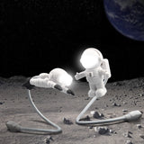 HULIANFU Portable USB Powered Night Light Astronaut Shape Reading Desk Lamp DC 5V LED Light For Computer Laptop PC Lighting Space Lovers