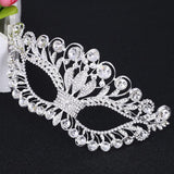 HULIANFU Luxury Diamond Rhinestone Party Mask Masquerade Party Decoration Crown Alloy Mask For Women Party Decor Accessories party Gift