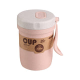 HULIANFU TUUTH Microwave Lunch Box Wheat Straw Bento Box 750ML BPA Free Food Storage Container with Soup Cup