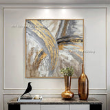 HULIANFU New Design High Quality Hand-painted Modern Golden Oil Painting on Canvas Modern Art Oil Painting for All Kinds of Wall Decor
