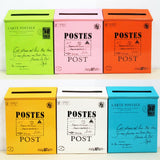 HULIANFU Retro Metal Mailboxes Wall Mounted Mail Box Mailbox Bucket Newspaper Letter Box Post Garden Decoration Garden Supplies