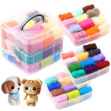 HULIANFU MIUSIE Wool Felt Kit Needle Felting Tool Wool Fibre Felt Fabric DIY Handmade Wool Craft Needle Felting For Felting Craftwork