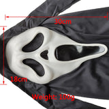 HULIANFU Scream Latex Mask Horror Movie Scary Mens Face Evil Halloween Party Cosplay Costume Props