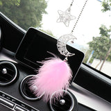 HULIANFU Starry sky moon dream mirror creative rear-view mirror car decoration hanging pendant accessories for feminine interior parts
