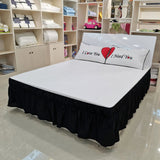 HULIANFU Pleated Bed Skirt Single and Double Dustproof  Cover Surrounding ding Plain Elastic Band  Apron