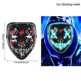 HULIANFU LED Halloween Mask Luminous Glow In The Dark Mascaras Halloween Party Costume Cosplay Masques Horror Props Neon light Masquerade
