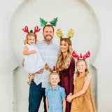 HULIANFU 2023 Christmas Headbands Christmas Tree Reindeer Antlers Hairband Xmas Party Kids Hairhoop  Christmas Glasses Photo Booth Props