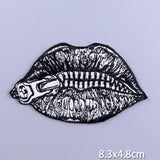 HULIANFU Patches On Clothes Stickers Hippie Rock Stripes Embroidered Patches For Clothing Iron On Patch Skull Biker Stripes for Jackets