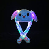 HULIANFU Lovely Luminous/no light Plush Rabbit Hat Funny Play Toy Up Down Moving Bunny Ears Toy Hat Girlfriend Children Gifts