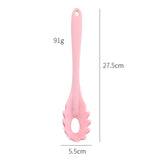 HULIANFU Silicone Pasta Noodle Spoon Pasta Scoop Colander Noodle Spaghetti Ladle Slot Spoon Heat-Resistant Tableware Kitchen Gadget