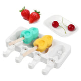 HULIANFU Silicone Ice Cream Mold  4 Holes Popsicle Cube Maker Mould Chocolate Tray Kitchen Gadgets Dining Bar Home Garden  Baking Tools