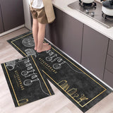HULIANFU New Hot Sale Kitchen Floor Mat Tableware Pattern Entrance Doormat Bathroom Door Floormat Parlor Anti-slip Antifouling Long Rugs