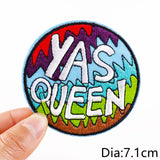 HULIANFU Van Gogh Embroidered Patches on Clothes DIY Cartoon Wave Applique Clothing Thermoadhesive Patches for Clothing DIY