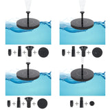 HULIANFU Mini Solar Power Water Fountain Garden Pool Pond Outdoor Bird Bath Floating Water Fountain Pump Patio Landscape Pond Decoration