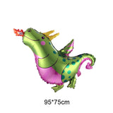 HULIANFU Large 4D Walking Dinosaur Foil Balloons Jungle Animal Boys Birthday Party Decors Jurassic  Standind Dragon Kids Toys Air Globos