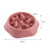 HULIANFU Pet Dog Bowl Dog Slow Feeder Bowl Puppy Cat Slow Eating Dish Bowl Anti-Gulping Food Plate Feeding Dog Cat Food Bowl Pet Supplies