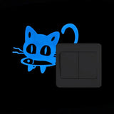 HULIANFU Light Switch Sticker Luminous Wall Stickers Cartoon Glow in the Dark Sticker Decal for Kids Room Decoration Home Decor Cat Fairy