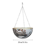 HULIANFU Retro Disco Ball Planter Basket Round Mirror Hanging Pot flower pot Wall Planter Pot Hangin Vase Desktop Decoration Balcony Vase