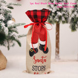 HULIANFU   Xmas Wine Bottle Dust Cover Noel Navidad Christmas Decoration for Home Dinner Decor Christmas Gift Tree Ornament New Year 2023