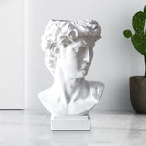HULIANFU New Creative David Sculpture Resin Pen Holder Desk Organizer Makeup Brush Organizer Flower Pot Vase Resin Art Craft Decor