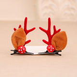 HULIANFU  1/2pcs Cute Deer Ear Hairpins Christmas Barrettes Hair Decorationd Beautiful Deer Antlers Hair Clips Hair Accessories Girls Gift
