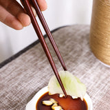 HULIANFU Reusable Natural Wood Chopsticks Red jujube wood Dishwasher Safe Non-slip Elegant Design