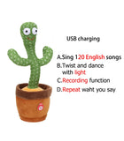 HULIANFU New Electronic Dancing Cactus Singing Dancing Decoration Gift for Kids Funny Early Education Toys Knitted Fabric Plush Toys