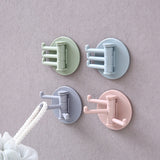 HULIANFU Three Branch Rotatable Seamless Adhesive Hook Strong Bearing Stick Hook Kitchen Wall Hanger Bathroom Kitchen supplies Hooks