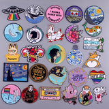 HULIANFU Van Gogh Patch Iron On Patches For Clothing Thermoadhesive Patches On Clothes Japan Anime/Fusible Patch Embroidery Sticker Badge