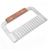 HULIANFU Stainless Steel Potato Chip Slicer Dough Vegetable Fruit Crinkle Wavy Slicer Knife Potato Cutter Chopper French Fry Maker Tools