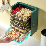 HULIANFU Kitchen Preparation Plate Organizer 6-Layer Cooking Dishes Tray Multi-Functional Wall Mount Racks Kitchen Organizer and Storage