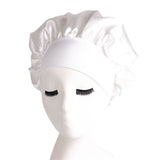 HULIANFU Women Sleeping Caps Bathroom Satin Solid Color Stretch Bonnets Hair Hat for Daily Use and Beauty