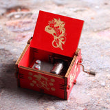 HULIANFU New Black Castle In The Sky Queen  Music Box Wooden Music Box Birthday Gift Antique Carved Wooden Handle