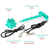 HULIANFU Training Stakes Portable Dog Leash Pile Tie-Out Stick Chew Toy Elasticity Chain for Outdoor Camping Backyard pet leash