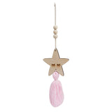 HULIANFU Nordic Style Wall Hanging Ornament For Photography Props Cute Star Shape Wooden Beads Tassel Pendant Baby Room Decoration