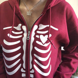 Y2K Gothic Sweatshirt Oversized Hoodie Women Autumn Zip Up Long Sleeve Coat Top Female 90S Vintage E-Harajuku Grunge Clothes