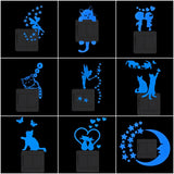 HULIANFU Light Switch Sticker Luminous Wall Stickers Cartoon Glow in the Dark Sticker Decal for Kids Room Decoration Home Decor Cat Fairy