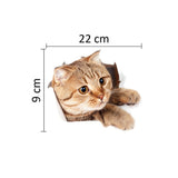 HULIANFU Toilet Stickers 3D Cat Vivid Wall Sticker  Fashion Lovely Animal Pvc Waterproof Decal For Bathroom Toilet Kicthen Decorative
