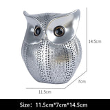 HULIANFU Nordic Style Owls Ornament Owl Resin Craft Lovely Bird Miniatures Figurines for Home Decor Living Room Bedroom Office Decoration